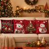 Set aus 4 Weiße Bären Leuchtturm Winter Pfirsichhaut Kissenbezug 2D Flach Gedruckt Sofakissenhülle Wohnzimmer Weihnachten