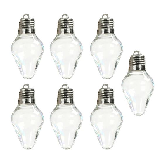 Christmas Bulb Gift Jar Clear Plastic Fillable Light Bulbs Shape Ornaments