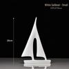 Sleek Minimalist Sailboat Resin Sculpture for Home and Office