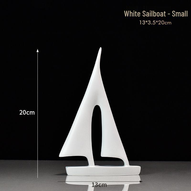 Sleek Minimalist Sailboat Resin Sculpture for Home and Office