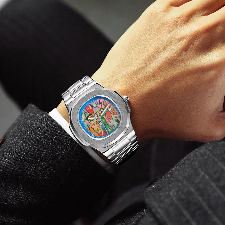 Square Retro Watch for Men Light Luxury Brand Genuine Gift New Stainless Steel Strap Waterproof Quartz Watch