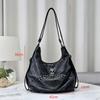SHELKSBAG Gothic Punk Style Crossbody Bag Vintage Fashion PU Leather Womens Handbag Skull Rivets Hobo Purse Double Shoulder Bags