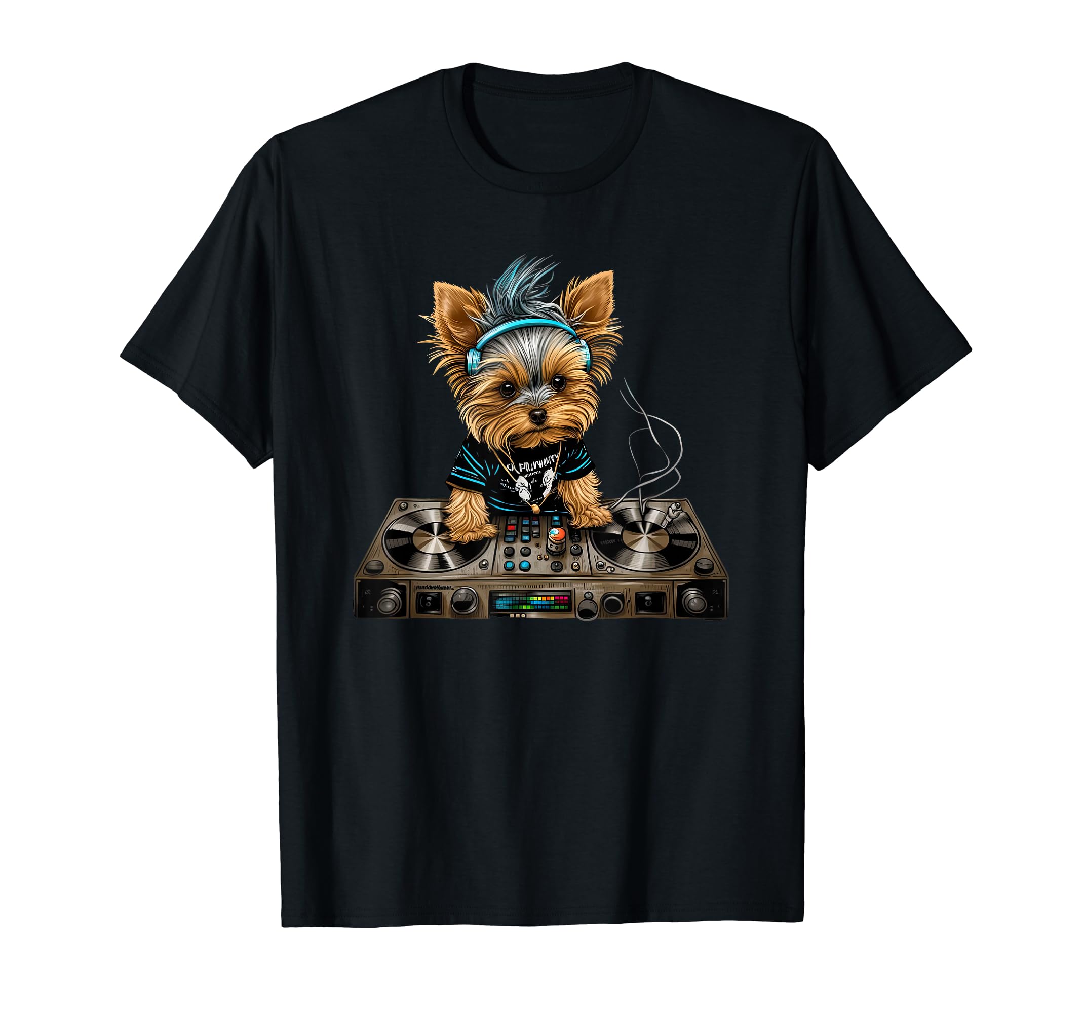Funny Yorkshire Terrier Cute Dj Electronic Music Edm T-Shirt