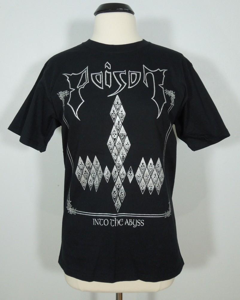 POISON Into The Abyss M MEDIUM T-Shirt Black Mens Band Logo Unisex T-Shirt M