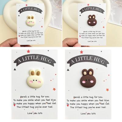 Pocket Hug Rabbit Card Little Pocket Bunny Ornament with Positive Card Pocket