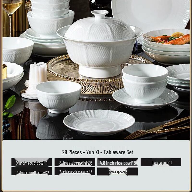 Yilan Jingdezhen Yunxi High-Temperature Ceramic Dinnerware Set