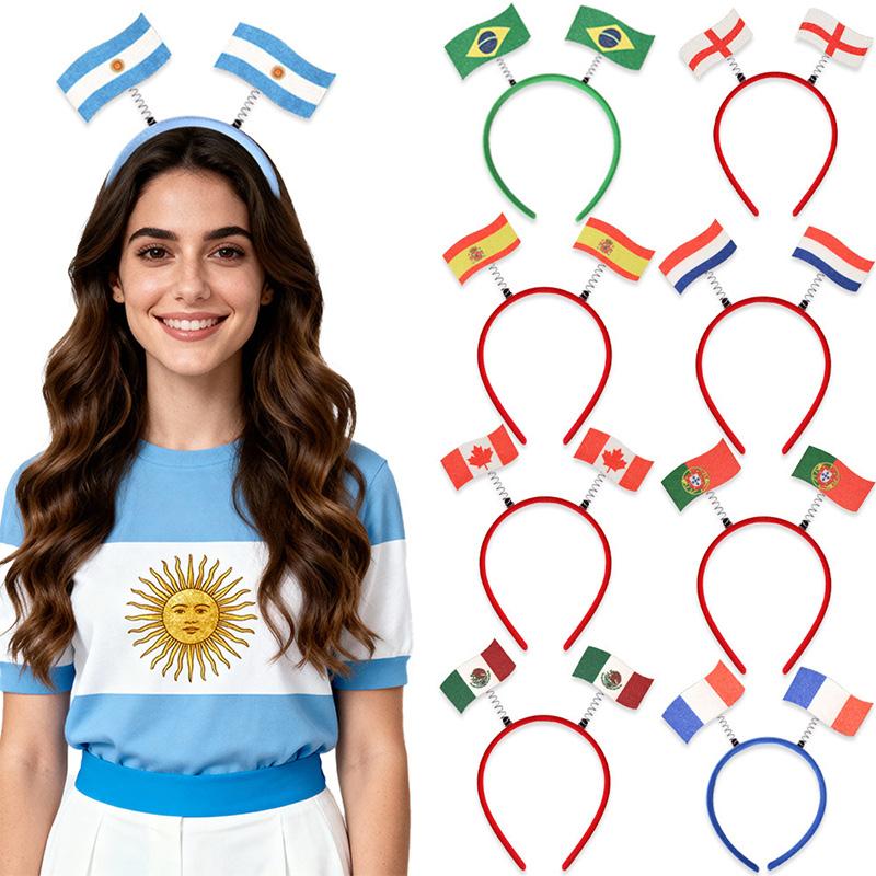 National Flag Headband Decoration ball game Fan Party Decoration Headband National Flag Headband Hair Accessories For Woman Man
