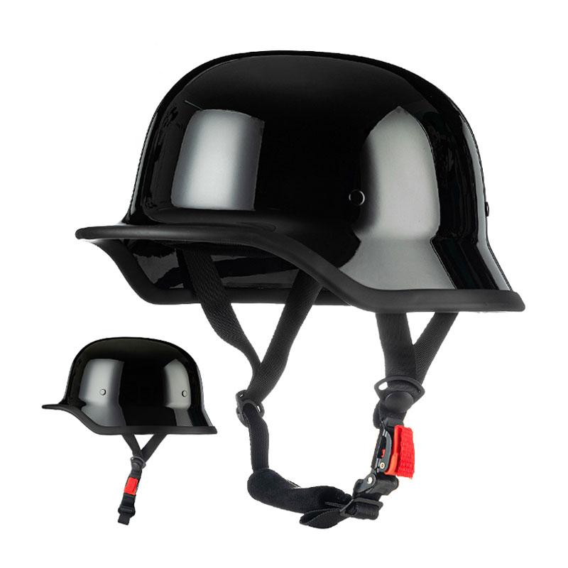 Motorcycle Helmet German Leather Style Pilot Motorcycle Open Face Retro Half Helmet Cruise Chopper Biker DOT Certification S-XXL