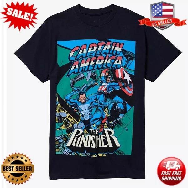 Marvel Captain America & The Punisher T-Shirt REPRINT, S-5XL XL