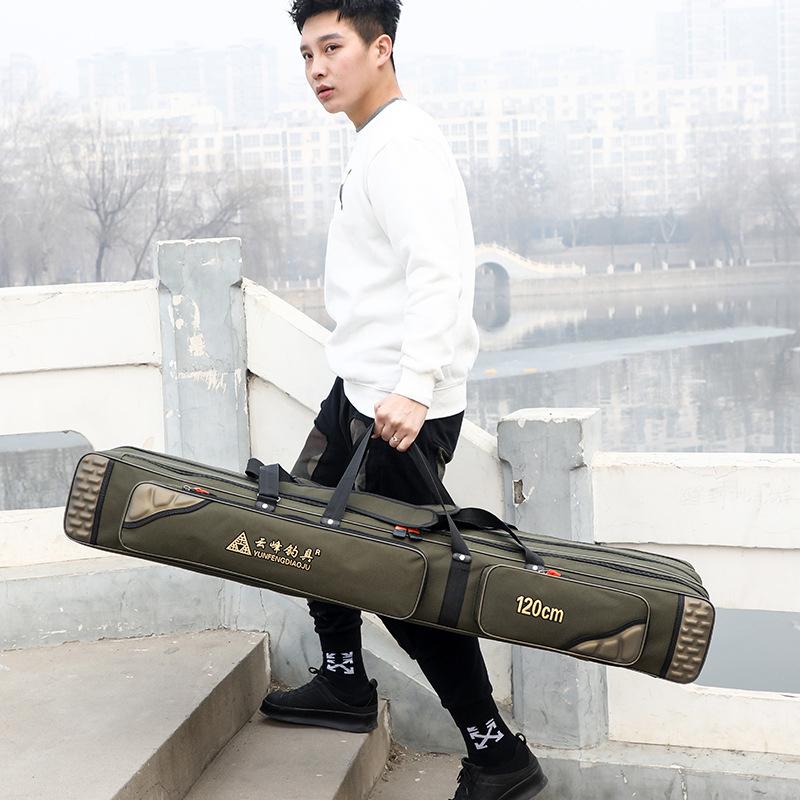 Fishing Rod Bag, Large-capacity Waterproof Fishing Bag, Thickened Sea Rod Bag, Big Belly Bag, Wheel Fishing Gear Bag, Fishing Storage Bag