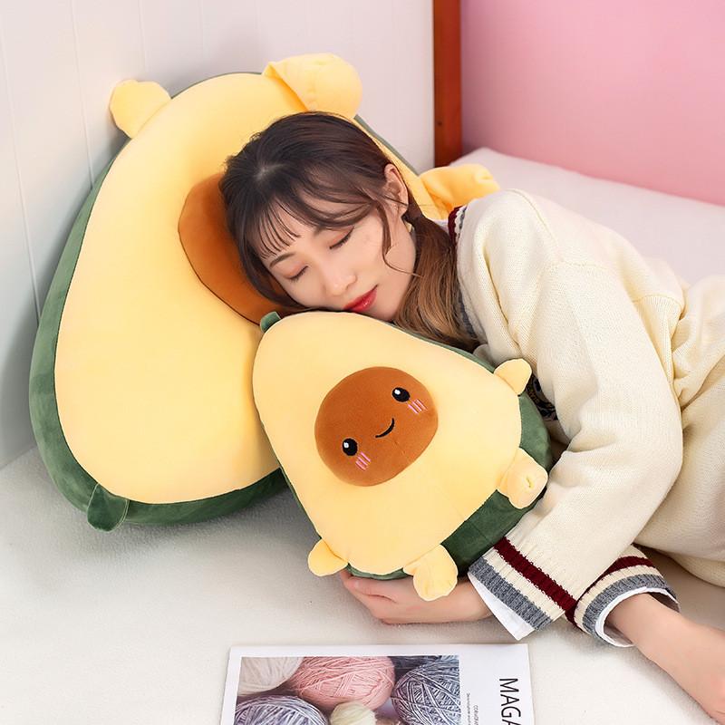 Plush Toy Avocado Pillow With Feather Cotton Filling For Kids Bedroom Decor