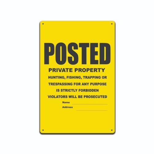 POSTED NO TRESPASSING PRIVATE PROPERTY SIGN  METAL SIGN MADE IN THE USAAluminum 20x30cm（7.8x11.8inch）