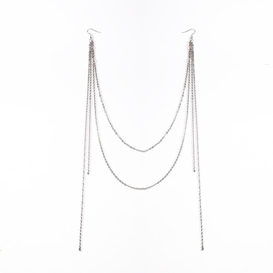 Fashion Simple chain line metal earrings For Women