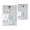 Classical Dance Women Split Hem Long Gauze Mesh Shirt Cheongsam Neck Hanfu Performance Sheer Flowy Blouse Training Dancewear