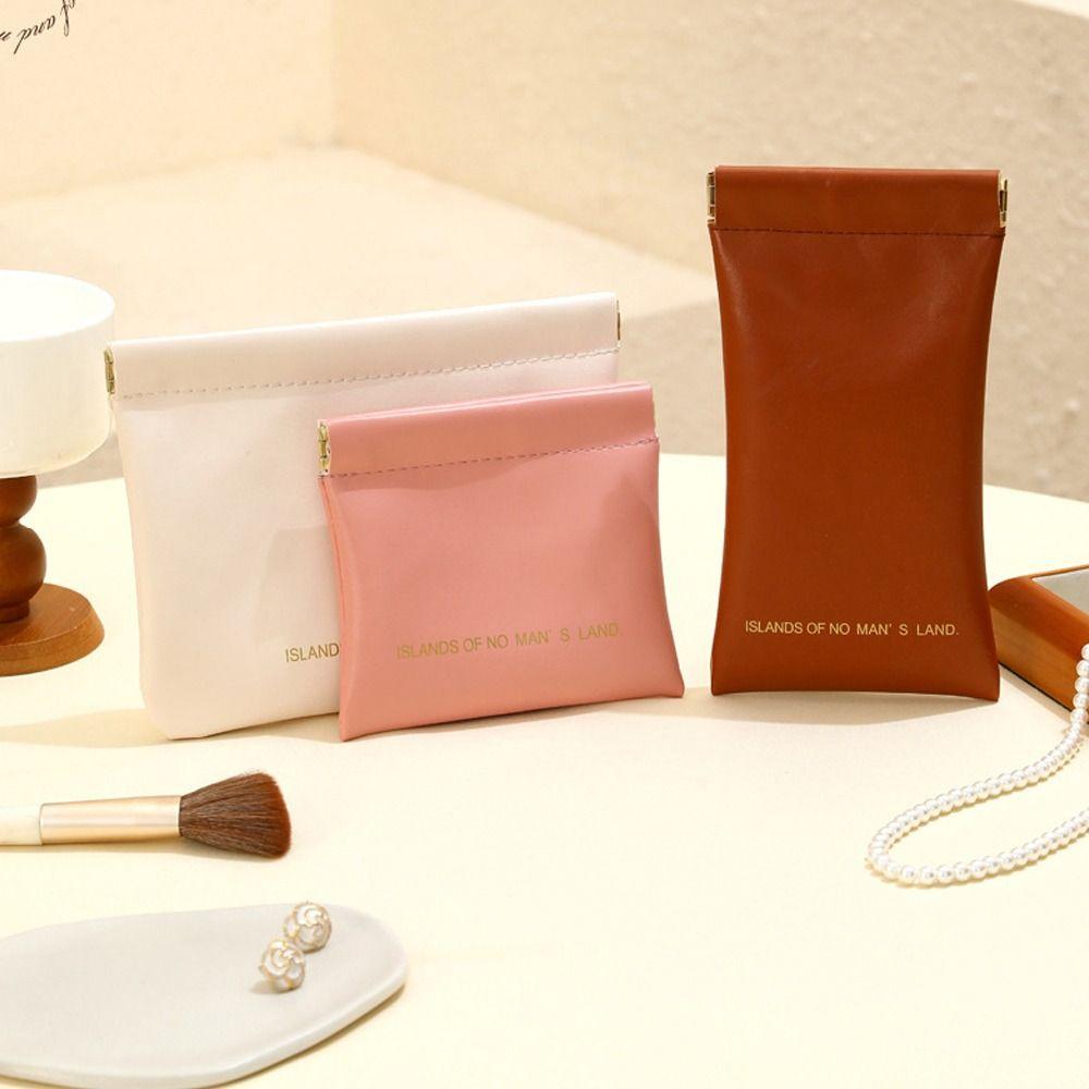 Letter Mini Self-closing Coin Purse Spring Bag Small Sunglasses Bag Holder  Outdoor