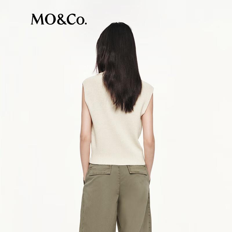 MO&Co. Sleeveless Wool Polo Top