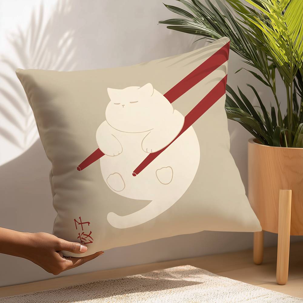 Minimalistisches Niedliches Tier Wandkunst Kissenbezug Plüschstoff Weicher Kissenbezug Doppelseitiger Druck Kissenbezug Haushaltsgeschenke