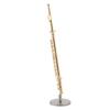 Miniature Flute Replica with Stand and Case, Golden Plated Craftwork for Home Decor or Musical Ornaments