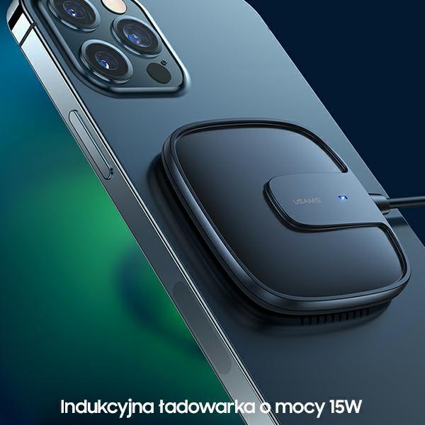 Usams Ład. Indukcyjna Us-Cd159 Magneticw1 15W Extra-Thin Iphone 12 Series Czarny/Black Cd159Dz01