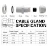 38 Pcs Outdoor Cable Gland Joints Waterproof Cable Connector Plastic  Cable Grommets NPT Type Cable Fitting Easy Install