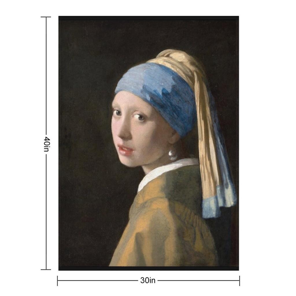 Girl with a Pearl Earring Throw Blanket Furry Soft Plush Plaid Thin funny gift Blankets