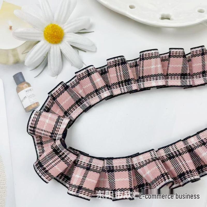 In Stock: Colorful Plaid Lace for Toys, Shoes, Hats, Home Textiles & Crafts, 2.5cm Thick