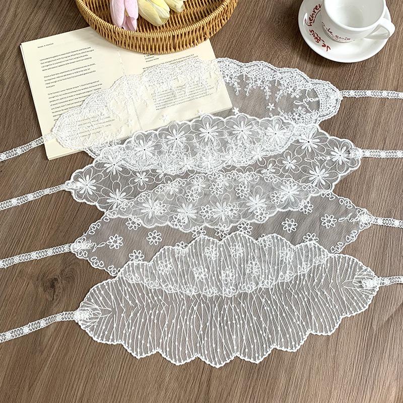Summer new lace premium silk scarf super fairy flower triangle scarf scarf women's scarf headscarf headband hair band hair tie