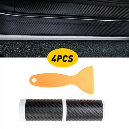 

4x Carbon Accessories Car Scuff Fiber Plate Sill Door 5D Sticker Protector