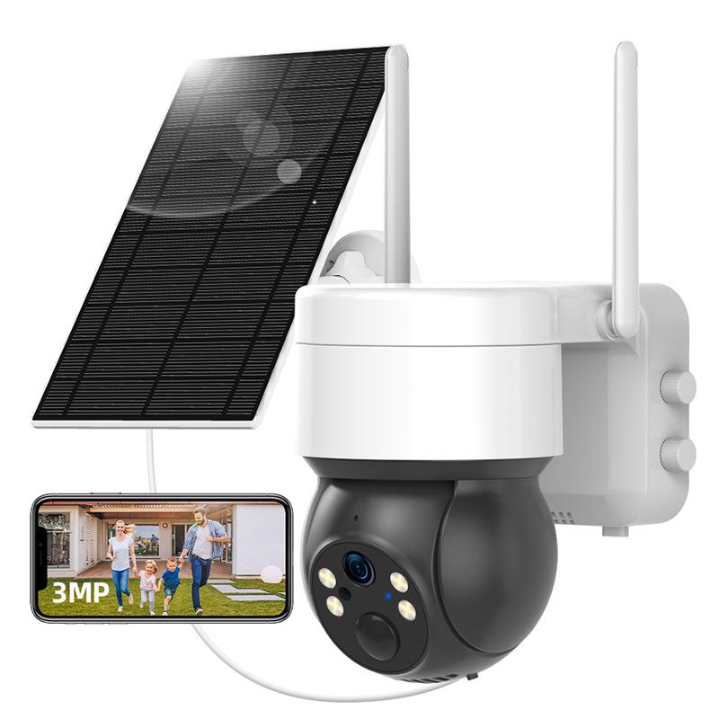 Tuya 3MP Solar-Powered Outdoor WiFi IP65 Waterproof PTZ Dome Camera