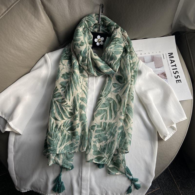 36 Designs Floral Print Voile Tassel Viscose Shawl Scarf Soft Thin Wrap Pashmina Headband Bufandas Muslim Hijab Sjaal 180*90Cm