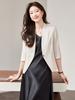 Women's 3/4 Sleeve Blazer - Spring/Summer 2026, Petite Medium-Length, Elegant Casual Suit Top
