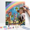 Disney Digital Oil Painting Forest Animals Rainbow Owl Deer Rabbit Skunk Art Painting Handmade Diy Home Decorations