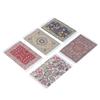 5 PIÈCES 1/12 Tapis de Maison de Poupée Imprimé Floral Exquis Facile à Nettoyer Doux Couverture de Sol Miniature