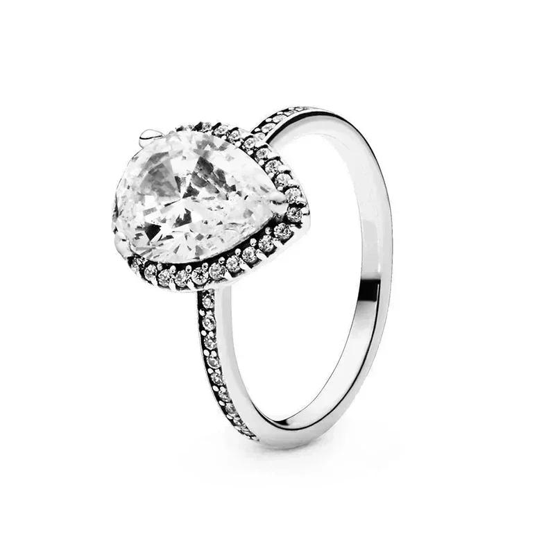 925 Sterling Silver Shiny Classic Square Crown Heart-shaped Ring Exquisite Luxury Charm Jewelry Holiday Surprise Gifts