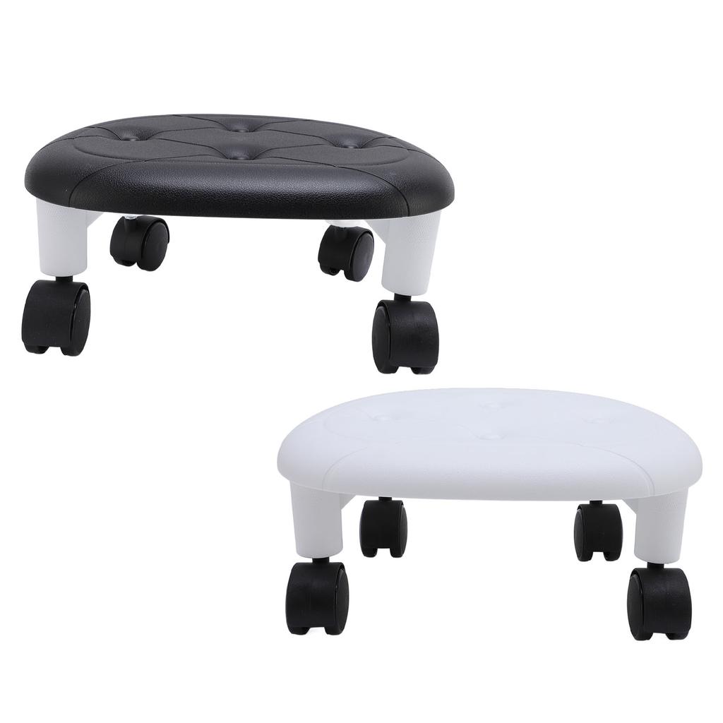 Low Rolling Stool with Wheels Ergonomic Heavy Duty Short Rolling Seat for Bedroom Living Room