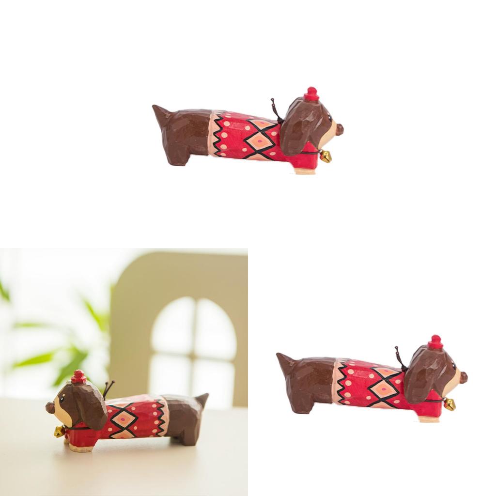 Wooden Dachshund Desk Decor With Creative Finish For Graduation And Commemoration