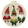 4 Sets Christmas Embroidery Kits with Pattern Needles Threads Tools Handmade Sewing Xmas Crafts Set for Adults Beginner