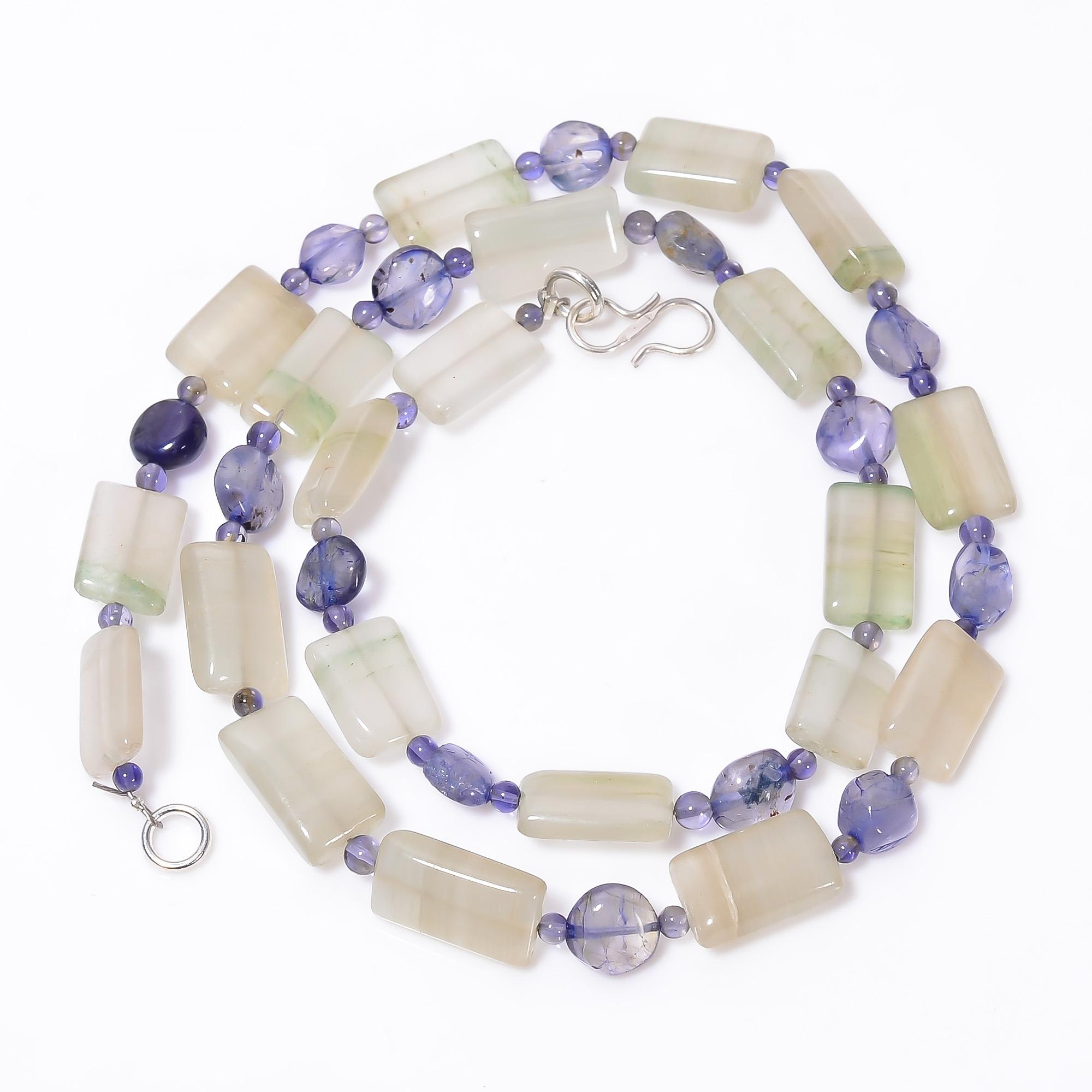 

Натуральный зеленый авантюрин иолит драгоценный камень гладкие бусины ожерелье 7-13 мм 18 UB-8661