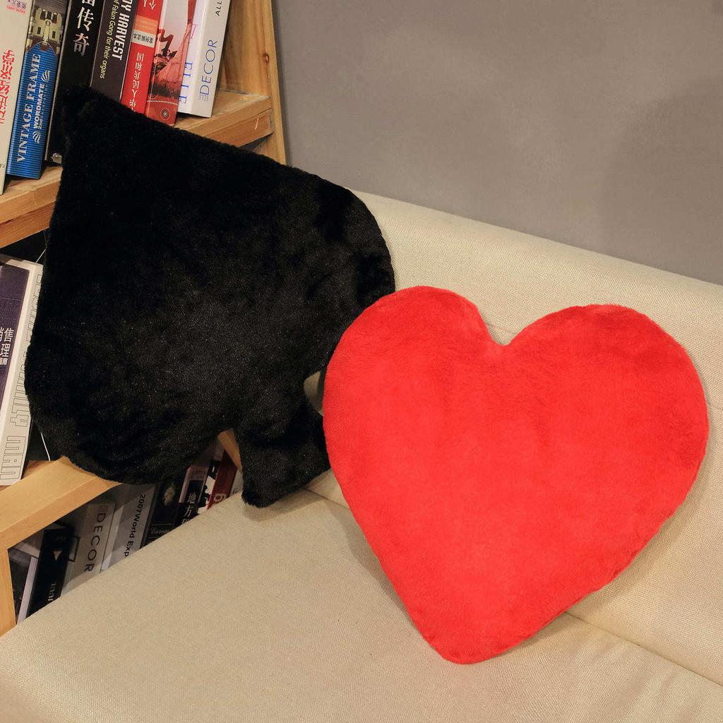 1pc Poker Cards Plush Pillows Stuffed Red Heart Diamond Black Spade Club Soft Decorate For Sofa Chair Bed