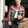 Men's PU Leather Jacket Spring and Autumn Loose Large Size Car Wind Jacket Windproof Racing Rock Leather Jacket Cross-Border Jacket