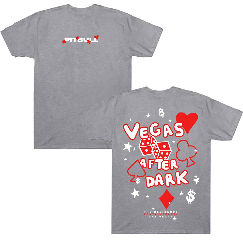 Pitbull Vegas After Dark Tee for Men Round Collar Cotton T Shirt Rapper Pitbull Short Sleeve Tee Shirt Unisex Cotton Breathable