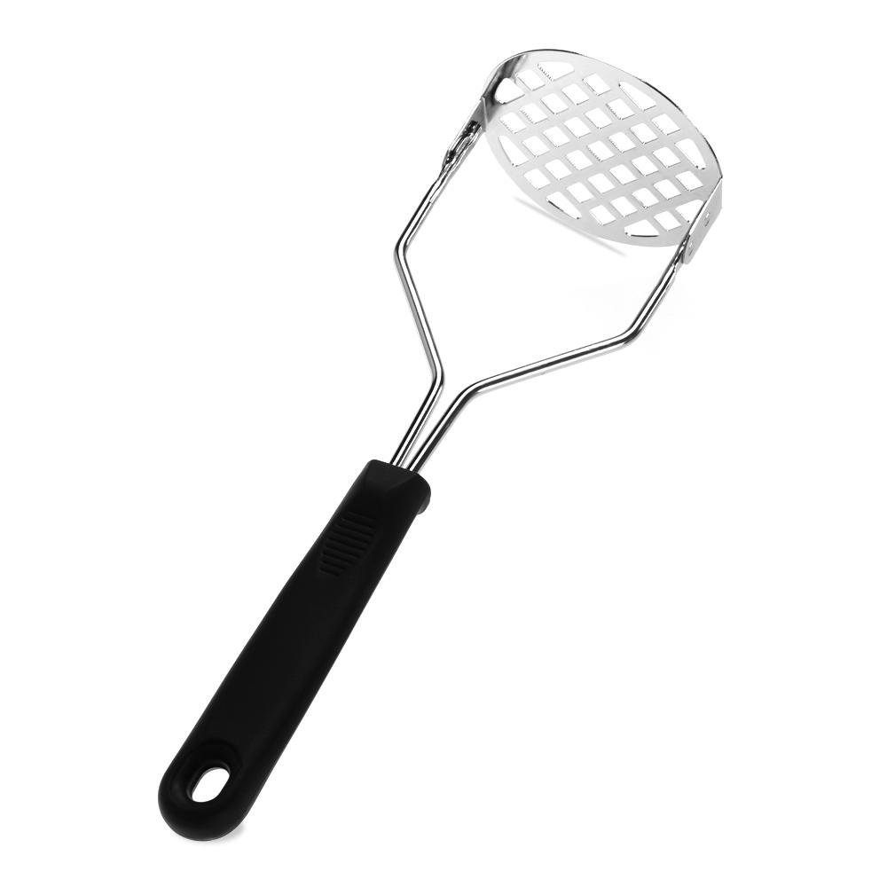 Mashed Potato Making Smooth Kitchen Potato Masher Stainless Steel Vegetable Crusher Black Handle