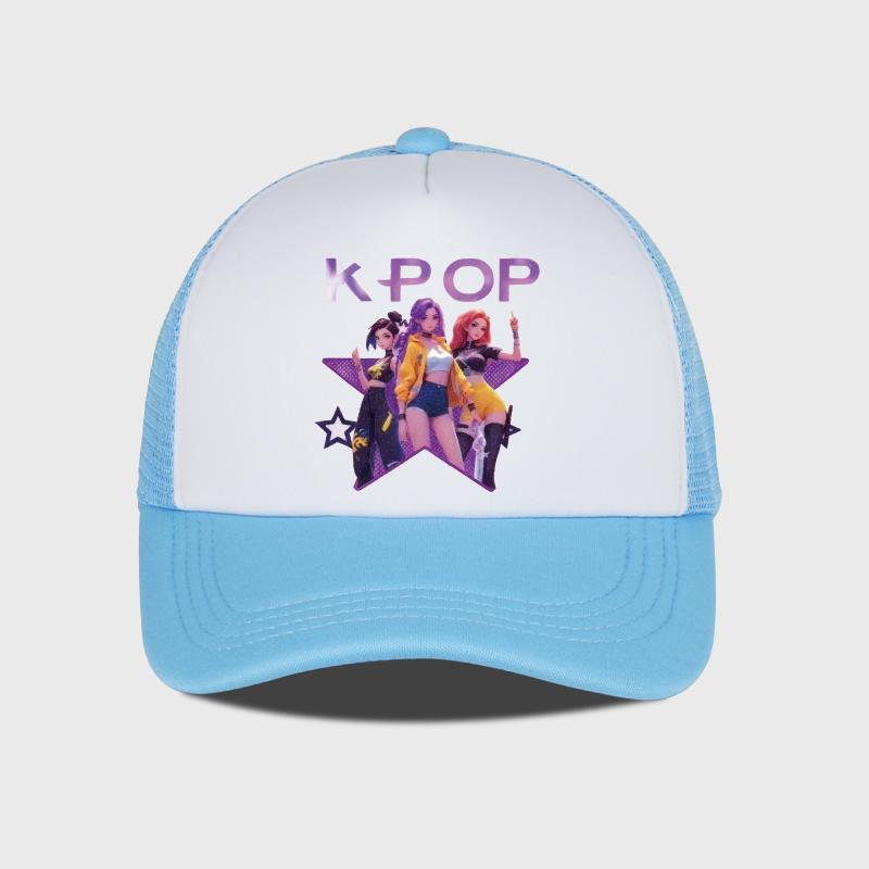 K-POP Girl Group Printed Mesh Cap, Breathable Summer Baseball Cap, Adjustable Unisex Sun Hat, Perfect for K-Pop Fans
