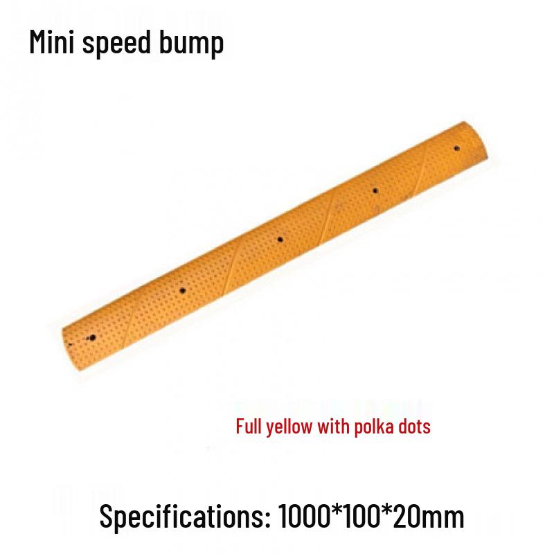 2cm High Mini Rubber Speed Bump and Bicycle Buffer with Yellow-Black Stripes for Parking Space Division