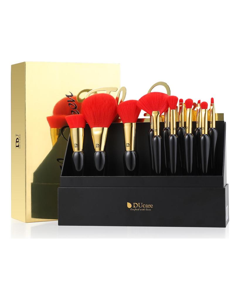 DUcare Pinceaux de maquillage The Queen Seris ensemble de pinceaux de maquillage 12 pièces cadeaux Premium fond de teint en cheveux synthétiques poudre visage Blush fard à paupières ensemble de maquillage Pro
