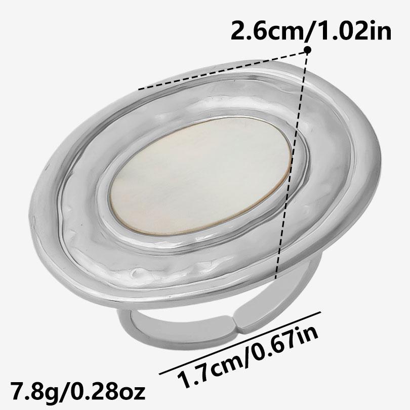 Exquisite White Shell Ring Silver Color Finger Jewelry Stainless Steel Rings For Women Men Accessories Beach Anillos Mujer Gift