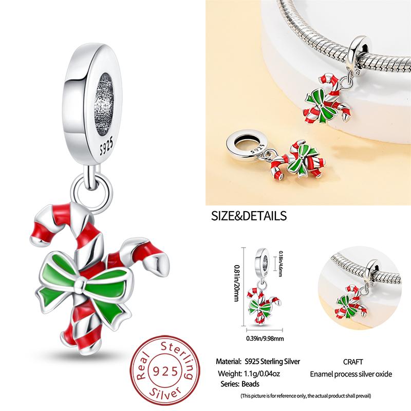 Copper Christmas Charm Beads Fit Original Bracelet Dangle Women Diy Jewelry Christmas Gifts