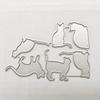 Multipurpose Kitten Animal Shape Cutting Dies Carbon Steel Die Cut Metal Embossing Stencils for Card Making Scrapbooking