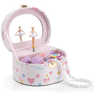 Caixa de música de presente de aniversário Vlado, presente para filha, caixa de joias com espelho, caixa de música, presente para crianças, presente portátil para recital de balé, princesa