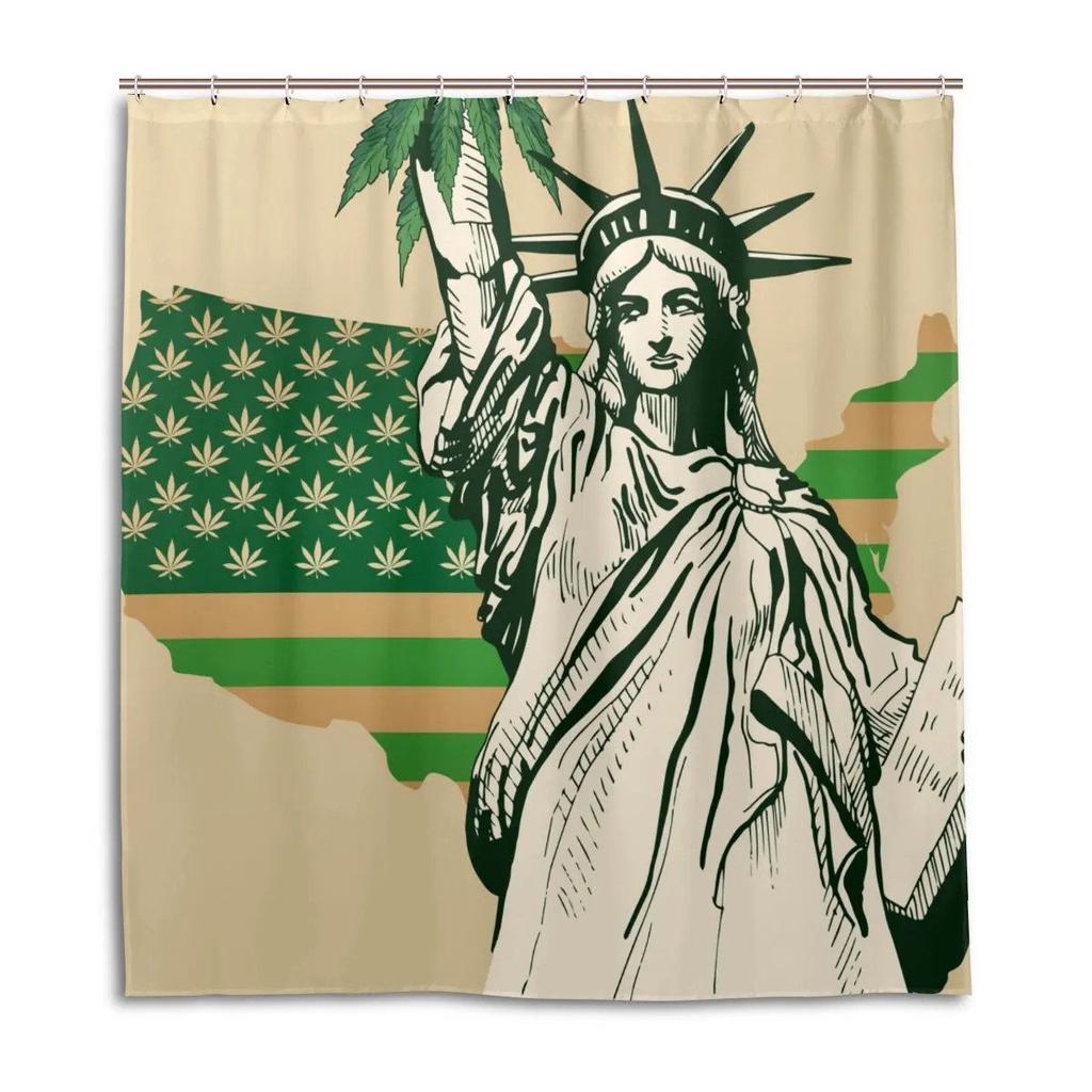 New York Dusjforheng Friheten i New Yorks havn Urban by Berømt kulturelt landemerke Bilde Vanntett stoff Baderomsforhengsett